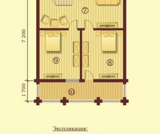 Проект: Проект дома-бани из бревна "Заокский", план 2 этажа