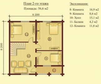 Проект: Проект дома "Анна", план 2 этажа