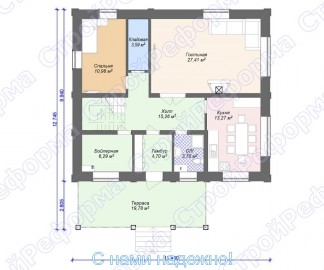 Проект: Комбинированный дом  "Атлант", план 1 этажа