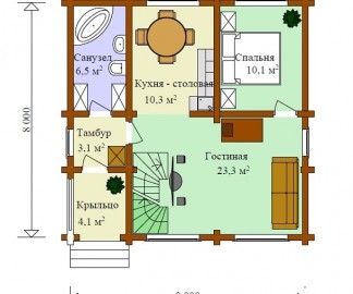 Проект: Проект дома "Уютный", план 1 этажа