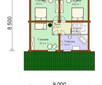 Проект: Проект дома "Русь", план 2 этажа