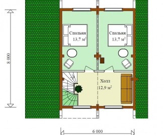 Проект: Проект дома "Уютный", план 2 этажа
