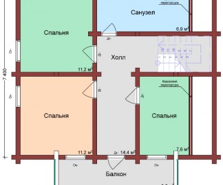 Проект: Комбинированный дом "Шале Мини-3", план 2 этажа